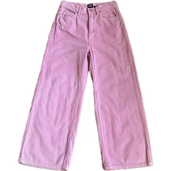 BDG URBAN OUTFITTERS Corduroy High & Wide Leg Pants 26 Pink Y2K Baddie Skater - Picture 4 of 10